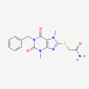 molecular formula C16H17N5O3S B2355817 2-((1-苄基-3,7-二甲基-2,6-二氧代-2,3,6,7-四氢-1H-嘌呤-8-基)硫代)乙酰胺 CAS No. 919020-62-5