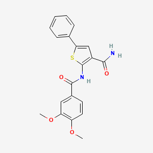 molecular formula C20H18N2O4S B2355836 2-(3,4-Dimethoxybenzamido)-5-phenylthiophene-3-carboxamide CAS No. 941993-85-7