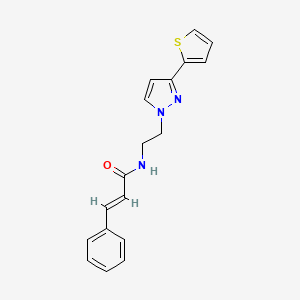 N-(2-(3-(thiophen-2-yl)-1H-pyrazol-1-yl)ethyl)cinnamamide