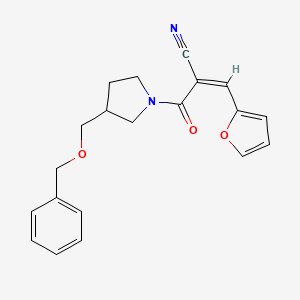 (Z)-3-(Furan-2-yl)-2-[3-(phenylmethoxymethyl)pyrrolidine-1-carbonyl]prop-2-enenitrile