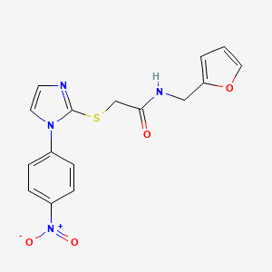 N-(furan-2-ylmethyl)-2-[1-(4-nitrophenyl)imidazol-2-yl]sulfanylacetamide