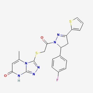 3-({2-[5-(4-fluorophenyl)-3-(2-thienyl)-4,5-dihydro-1H-pyrazol-1-yl]-2-oxoethyl}thio)-5-methyl[1,2,4]triazolo[4,3-a]pyrimidin-7(8H)-one