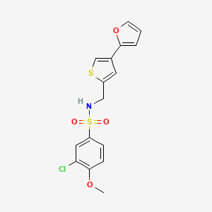 molecular formula C16H14ClNO4S2 B2355854 3-Chloro-N-[[4-(furan-2-yl)thiophen-2-yl]methyl]-4-methoxybenzenesulfonamide CAS No. 2379947-26-7