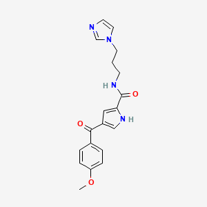 molecular formula C19H20N4O3 B2355857 N-[3-(1H-imidazol-1-yl)propyl]-4-(4-methoxybenzoyl)-1H-pyrrole-2-carboxamide CAS No. 439111-97-4