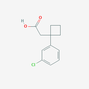 molecular formula C12H13ClO2 B2355859 2-[1-(3-Chlorophenyl)cyclobutyl]acetic acid CAS No. 1358805-21-6