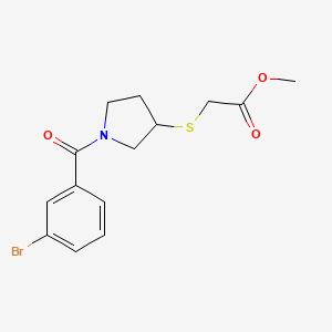 Methyl 2-((1-(3-bromobenzoyl)pyrrolidin-3-yl)thio)acetate
