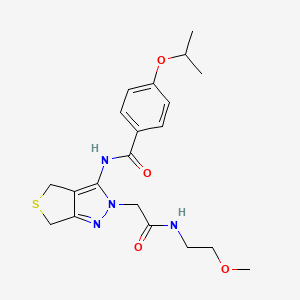 4-isopropoxy-N-(2-(2-((2-methoxyethyl)amino)-2-oxoethyl)-4,6-dihydro-2H-thieno[3,4-c]pyrazol-3-yl)benzamide