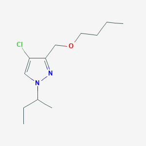 molecular formula C12H21ClN2O B2355867 3-(butoxymethyl)-1-sec-butyl-4-chloro-1H-pyrazole CAS No. 1856094-02-4
