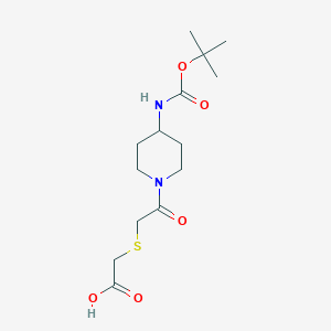 2-[(2-{4-[(Tert-butoxycarbonyl)amino]piperidino}-2-oxoethyl)thio]acetic acid