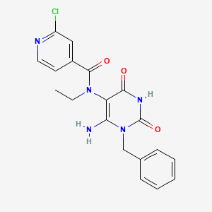 molecular formula C19H18ClN5O3 B2355881 N-(6-amino-1-benzyl-2,4-dioxo-1,2,3,4-tetrahydropyrimidin-5-yl)-2-chloro-N-ethylpyridine-4-carboxamide CAS No. 1043188-01-7