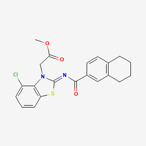 (Z)-methyl 2-(4-chloro-2-((5,6,7,8-tetrahydronaphthalene-2-carbonyl)imino)benzo[d]thiazol-3(2H)-yl)acetate