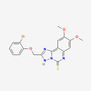 molecular formula C18H15BrN4O3S B2355885 2-[(2-bromophenoxy)methyl]-8,9-dimethoxy[1,2,4]triazolo[1,5-c]quinazoline-5(6H)-thione CAS No. 901735-85-1