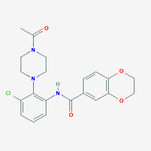molecular formula C21H22ClN3O4 B235589 N-[2-(4-acetylpiperazin-1-yl)-3-chlorophenyl]-2,3-dihydro-1,4-benzodioxine-6-carboxamide 