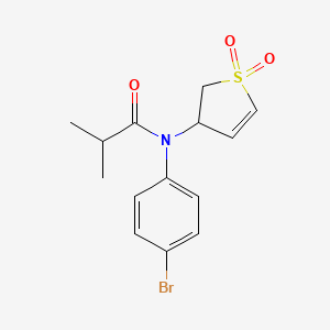 molecular formula C14H16BrNO3S B2355890 N-(4-bromophenyl)-N-(1,1-dioxido-2,3-dihydrothiophen-3-yl)isobutyramide CAS No. 863445-50-5