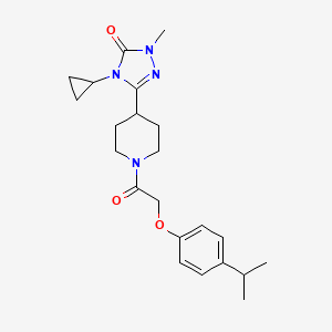 molecular formula C22H30N4O3 B2355891 4-cyclopropyl-3-(1-(2-(4-isopropylphenoxy)acetyl)piperidin-4-yl)-1-methyl-1H-1,2,4-triazol-5(4H)-one CAS No. 1797174-30-1