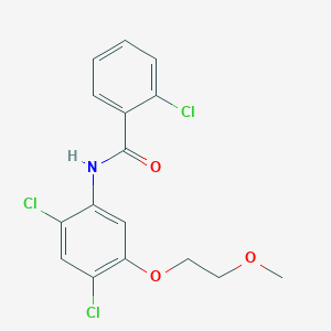 molecular formula C16H14Cl3NO3 B2355892 2-chloro-N-[2,4-dichloro-5-(2-methoxyethoxy)phenyl]benzamide CAS No. 338961-31-2