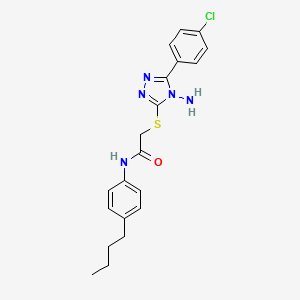 2-((4-amino-5-(4-chlorophenyl)-4H-1,2,4-triazol-3-yl)thio)-N-(4-butylphenyl)acetamide