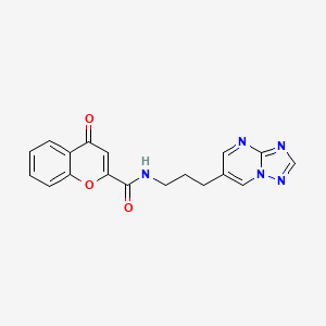 N-(3-([1,2,4]triazolo[1,5-a]pyrimidin-6-yl)propyl)-4-oxo-4H-chromene-2-carboxamide
