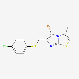 5-Bromo-6-(((4-chlorophenyl)thio)methyl)-3-methylimidazo[2,1-b]thiazole