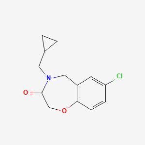 molecular formula C13H14ClNO2 B2355943 7-chloro-4-(cyclopropylmethyl)-4,5-dihydro-1,4-benzoxazepin-3(2H)-one CAS No. 1396815-59-0