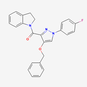 (4-(benzyloxy)-1-(4-fluorophenyl)-1H-pyrazol-3-yl)(indolin-1-yl)methanone