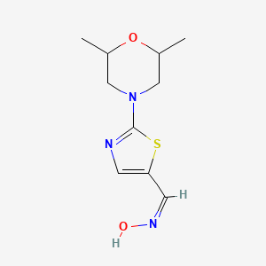 molecular formula C10H15N3O2S B2355949 2-(2,6-二甲基吗啉代)-1,3-噻唑-5-甲醛肟 CAS No. 477886-83-2