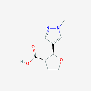 molecular formula C9H12N2O3 B2355959 2-(1-methyl-1H-pyrazol-4-yl)oxolane-3-carboxylic acid, trans CAS No. 1807941-65-6