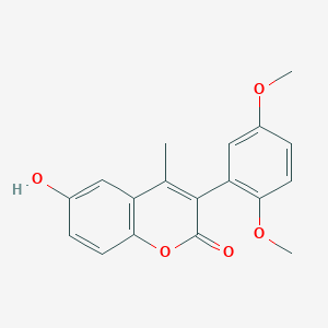 molecular formula C18H16O5 B2355966 3-(2,5-Dimethoxyphenyl)-6-hydroxy-4-methylchromen-2-one CAS No. 864752-76-1