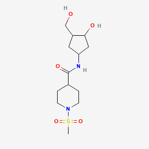 molecular formula C13H24N2O5S B2355980 N-(3-hydroxy-4-(hydroxymethyl)cyclopentyl)-1-(methylsulfonyl)piperidine-4-carboxamide CAS No. 1421516-76-8