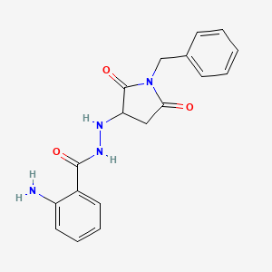 molecular formula C18H18N4O3 B2355981 2-amino-N'-(1-benzyl-2,5-dioxopyrrolidin-3-yl)benzohydrazide CAS No. 956921-22-5