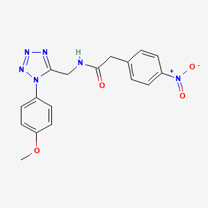 molecular formula C17H16N6O4 B2355982 N-((1-(4-methoxyphenyl)-1H-tetrazol-5-yl)methyl)-2-(4-nitrophenyl)acetamide CAS No. 897614-86-7