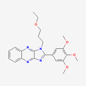 molecular formula C23H26N4O4 B2355985 1-(3-ethoxypropyl)-2-(3,4,5-trimethoxyphenyl)-1H-imidazo[4,5-b]quinoxaline CAS No. 848673-70-1