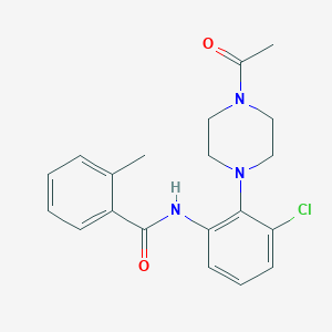 molecular formula C20H22ClN3O2 B235599 N-[2-(4-acetylpiperazin-1-yl)-3-chlorophenyl]-2-methylbenzamide 