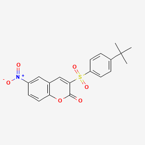 molecular formula C19H17NO6S B2355990 3-(4-Tert-butylphenyl)sulfonyl-6-nitrochromen-2-one CAS No. 865656-34-4