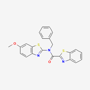 molecular formula C23H17N3O2S2 B2355991 N-benzyl-N-(6-methoxybenzo[d]thiazol-2-yl)benzo[d]thiazole-2-carboxamide CAS No. 922683-72-5