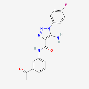 molecular formula C17H14FN5O2 B2356003 N-(3-acetylphenyl)-5-amino-1-(4-fluorophenyl)-1H-1,2,3-triazole-4-carboxamide CAS No. 950242-39-4