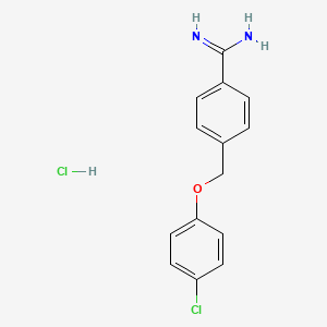 4-[(4-Chlorophenoxy)methyl]benzene-1-carboximidamide hydrochloride
