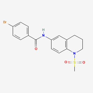 molecular formula C17H17BrN2O3S B2356009 4-bromo-N-(1-methylsulfonyl-3,4-dihydro-2H-quinolin-6-yl)benzamide CAS No. 941882-67-3