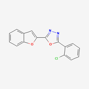 molecular formula C16H9ClN2O2 B2356014 2-(1-Benzofuran-2-yl)-5-(2-chlorophenyl)-1,3,4-oxadiazole CAS No. 951894-88-5