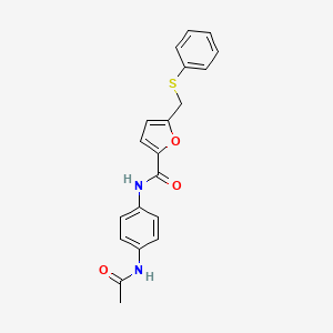 N-(4-acetamidophenyl)-5-(phenylsulfanylmethyl)furan-2-carboxamide