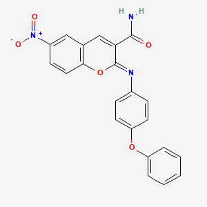 (2Z)-6-nitro-2-[(4-phenoxyphenyl)imino]-2H-chromene-3-carboxamide