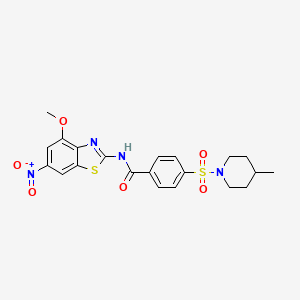 N-(4-methoxy-6-nitrobenzo[d]thiazol-2-yl)-4-((4-methylpiperidin-1-yl)sulfonyl)benzamide