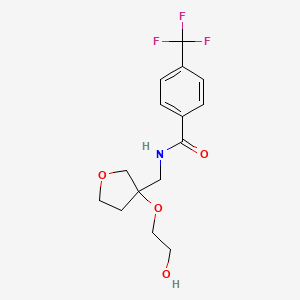 N-((3-(2-hydroxyethoxy)tetrahydrofuran-3-yl)methyl)-4-(trifluoromethyl)benzamide