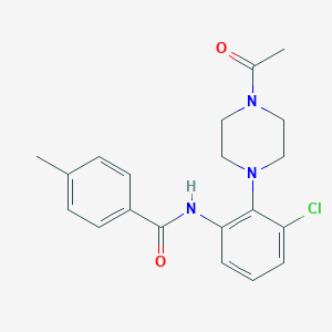 molecular formula C20H22ClN3O2 B235605 N-[2-(4-acetylpiperazin-1-yl)-3-chlorophenyl]-4-methylbenzamide 