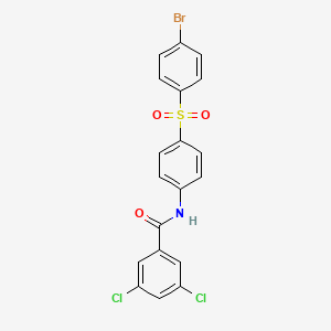 molecular formula C19H12BrCl2NO3S B2356057 N-{4-[(4-溴苯基)磺酰基]苯基}-3,5-二氯苯甲酰胺 CAS No. 339104-80-2