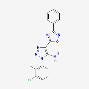molecular formula C17H13ClN6O B2356060 1-(3-chloro-2-methylphenyl)-4-(3-phenyl-1,2,4-oxadiazol-5-yl)-1H-1,2,3-triazol-5-amine CAS No. 892760-90-6