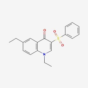 molecular formula C19H19NO3S B2356061 1,6-diethyl-3-(phenylsulfonyl)quinolin-4(1H)-one CAS No. 899213-97-9