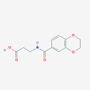 molecular formula C12H13NO5 B2356064 3-[(2,3-Dihydro-benzo[1,4]dioxine-6-carbonyl)-amino]-propionic acid CAS No. 335212-81-2