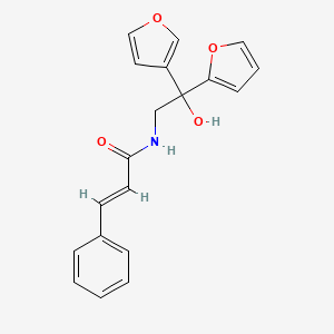 molecular formula C19H17NO4 B2356068 N-(2-(furan-2-yl)-2-(furan-3-yl)-2-hydroxyethyl)cinnamamide CAS No. 2034892-07-2