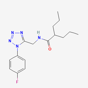 molecular formula C16H22FN5O B2356077 N-((1-(4-fluorophenyl)-1H-tetrazol-5-yl)methyl)-2-propylpentanamide CAS No. 897623-35-7